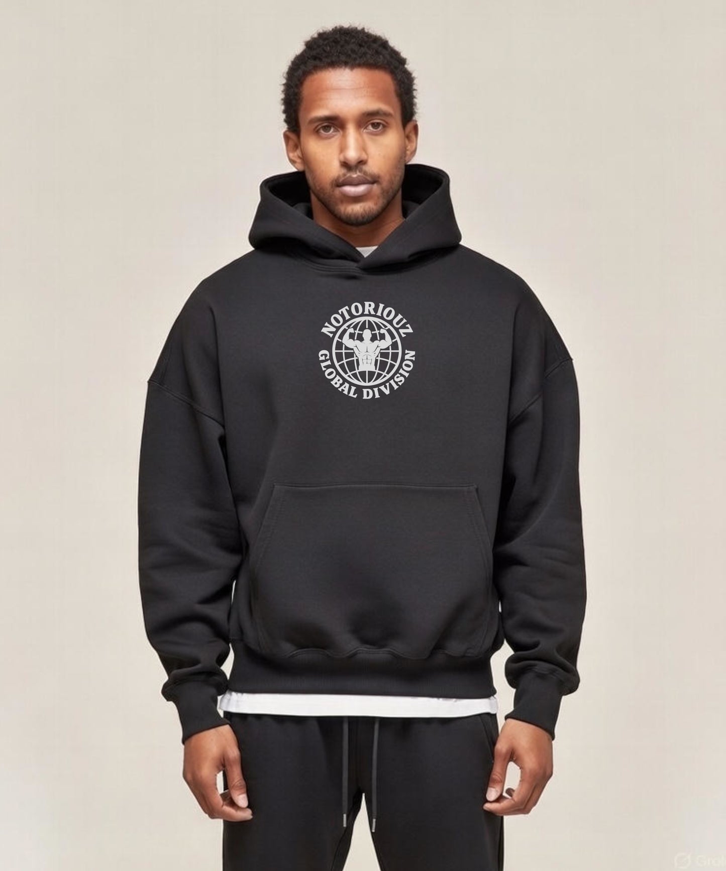 GLOBAL OVERSIZED HOODIE BLACK