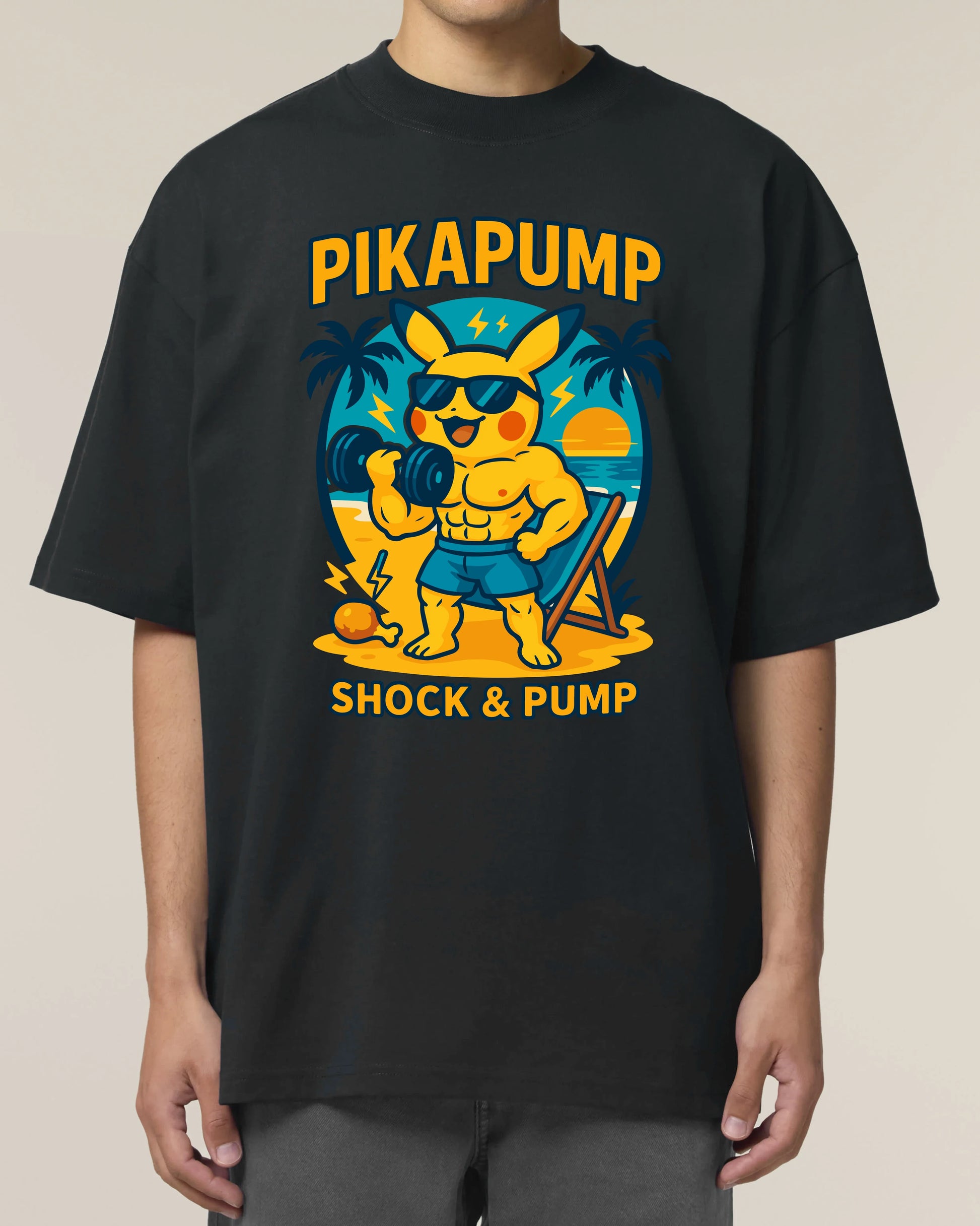 PIKAPUMP Oversized Gym Shirt Schwarz – Lustiges Pump Cover Shirt von Teeflix