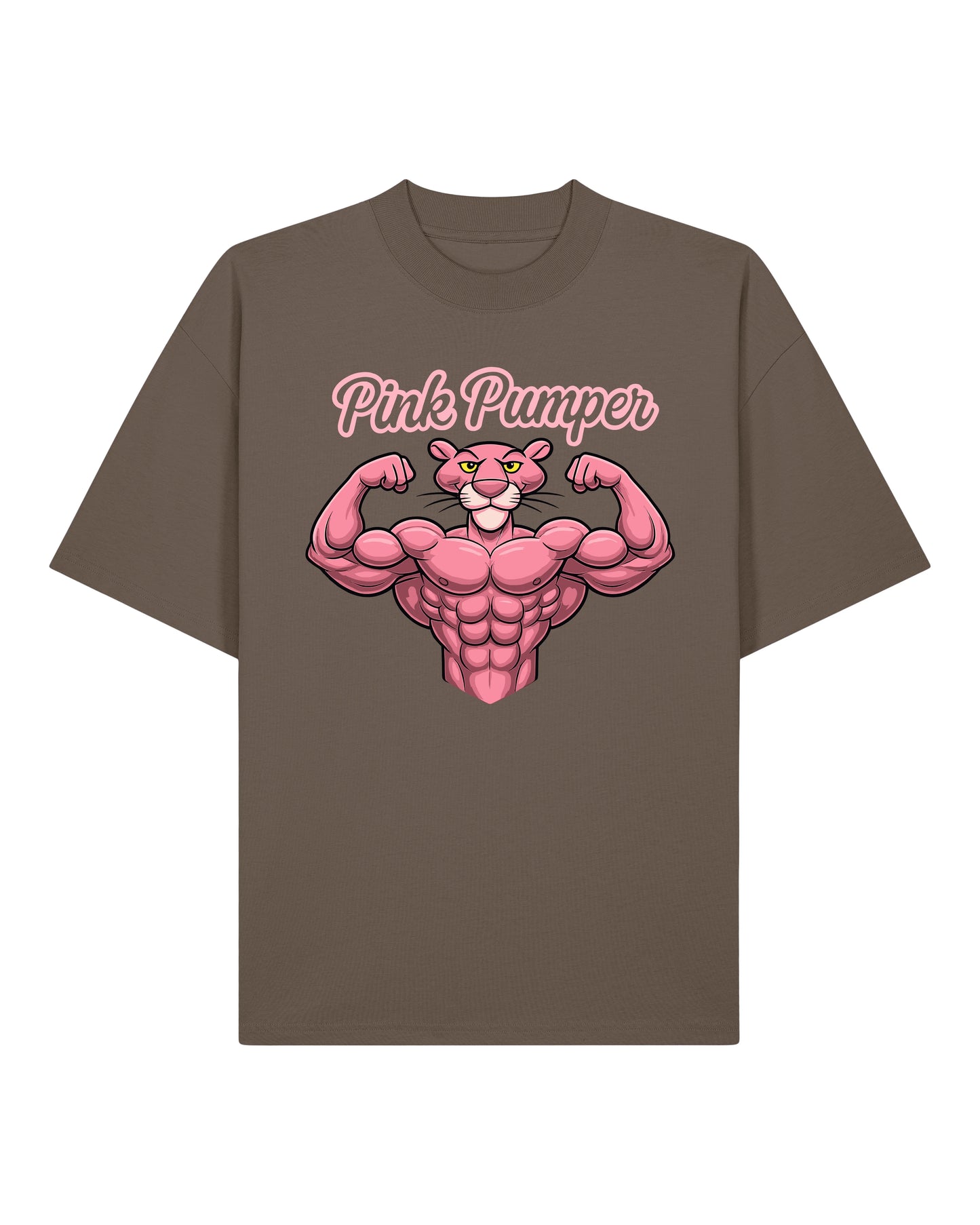 Pink Pumper Gym Shirt Braun OVERSIZED Pump Cover Fitness Spruch Shirt Teeflix