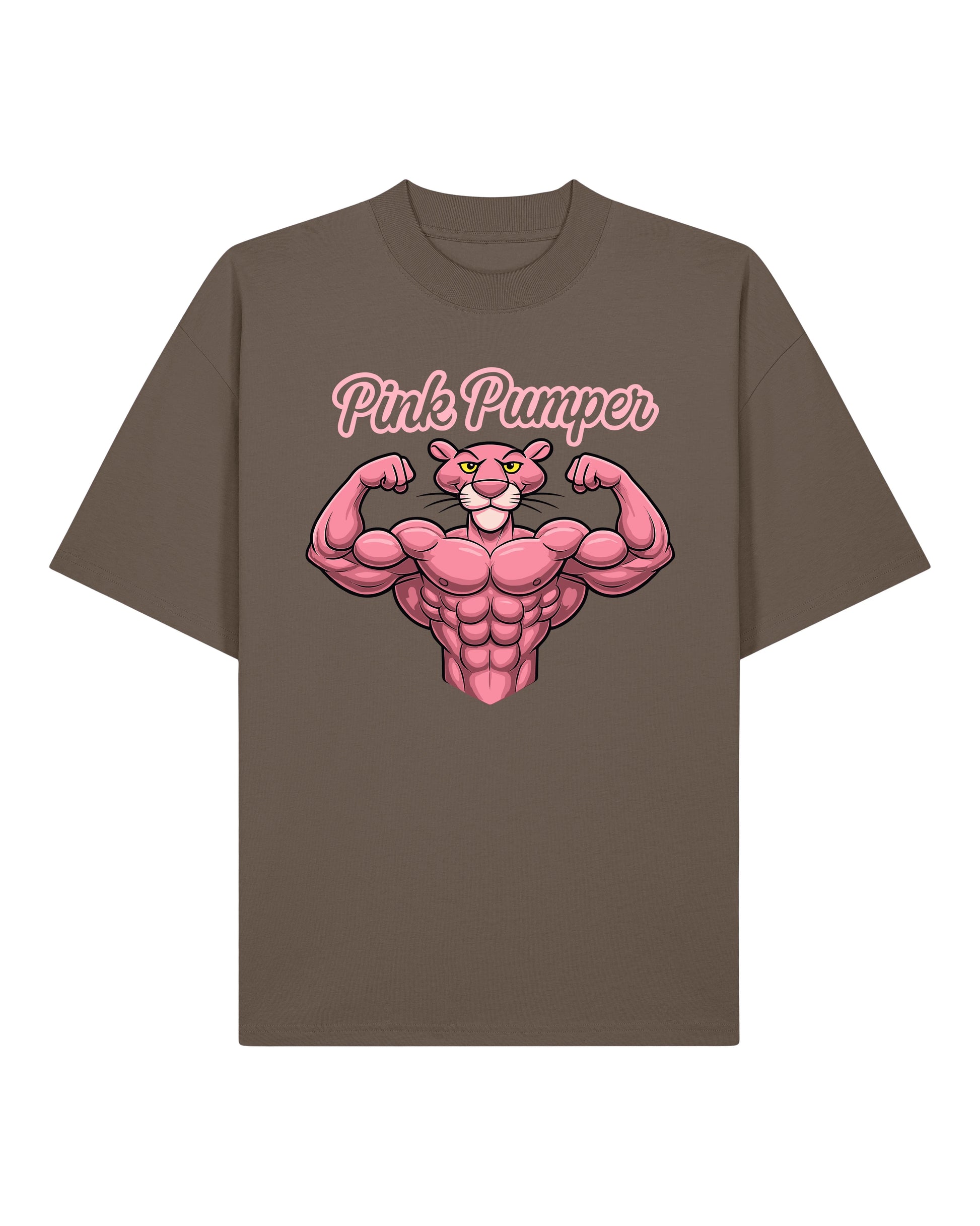 Pink Pumper Gym Shirt Braun OVERSIZED Pump Cover Fitness Spruch Shirt Teeflix