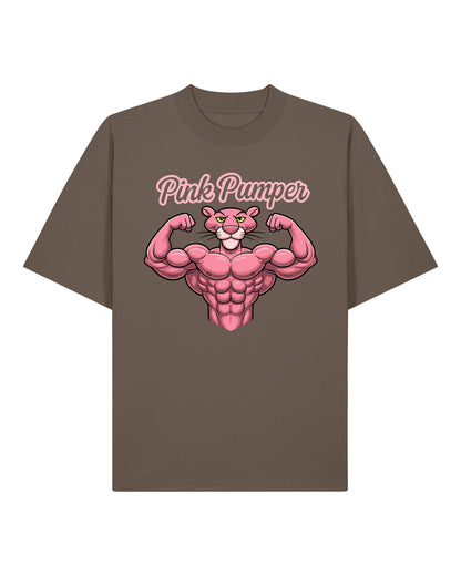 Pink Pumper Gym Shirt Braun OVERSIZED Pump Cover Fitness Spruch Shirt Teeflix