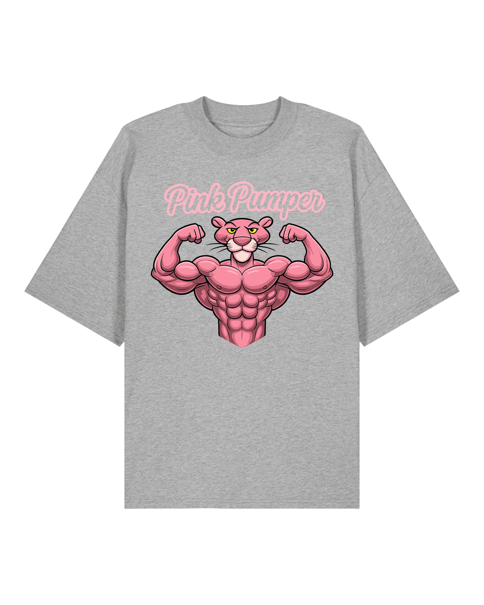 Pink Pumper Gym Shirt Grau OVERSIZED Lustiges Fitness Pump Cover Shirt Teeflix