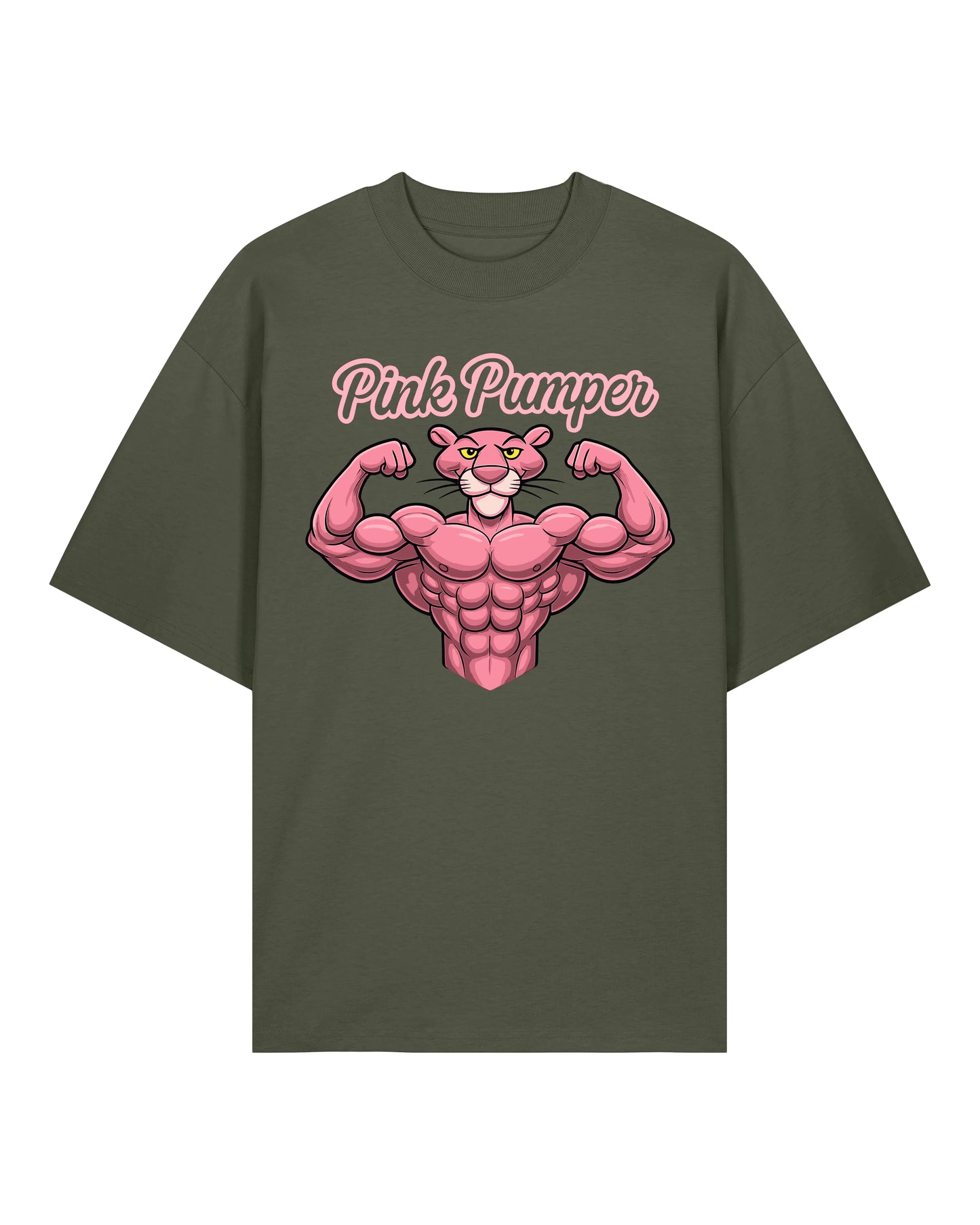 Pink Pumper Gym Shirt Olive OVERSIZED Pump Cover Bodybuilding Shirt Teeflix