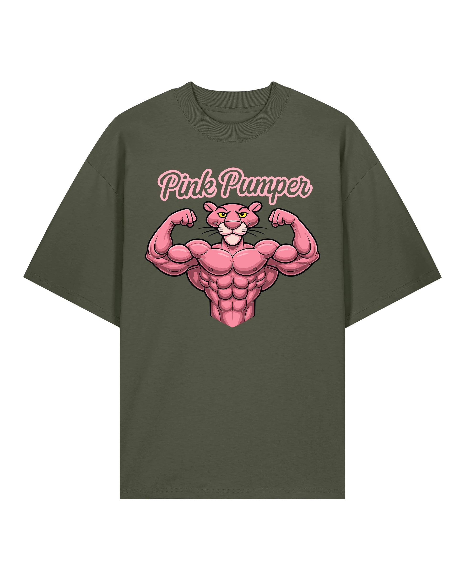 Pink Pumper Gym Shirt Olive OVERSIZED Pump Cover Bodybuilding Shirt Teeflix