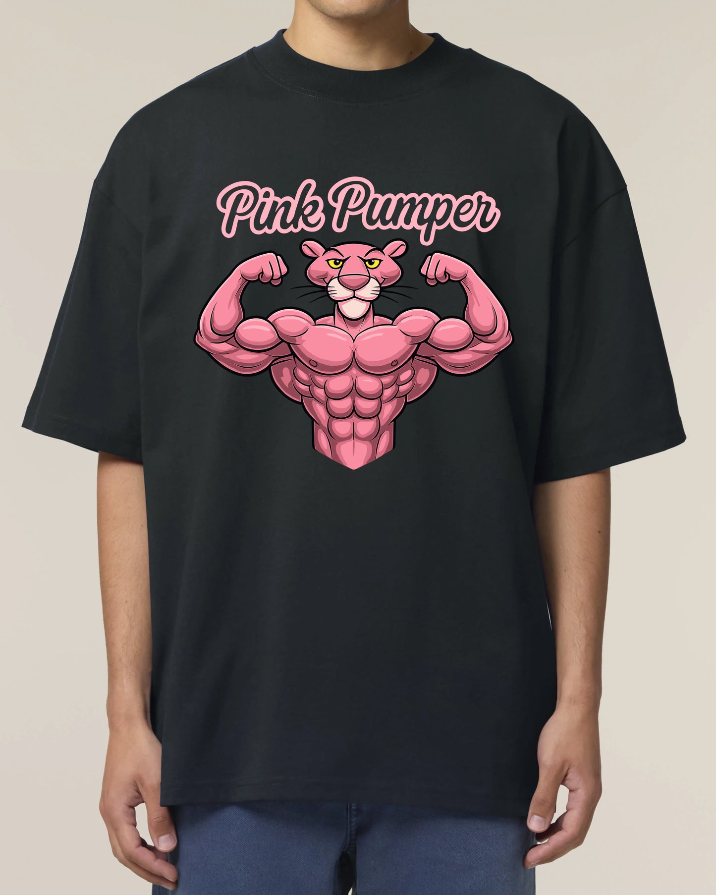 Pink Pumper Gym Shirt Schwarz OVERSIZED Pump Cover Fitness Fun Shirt Teeflix