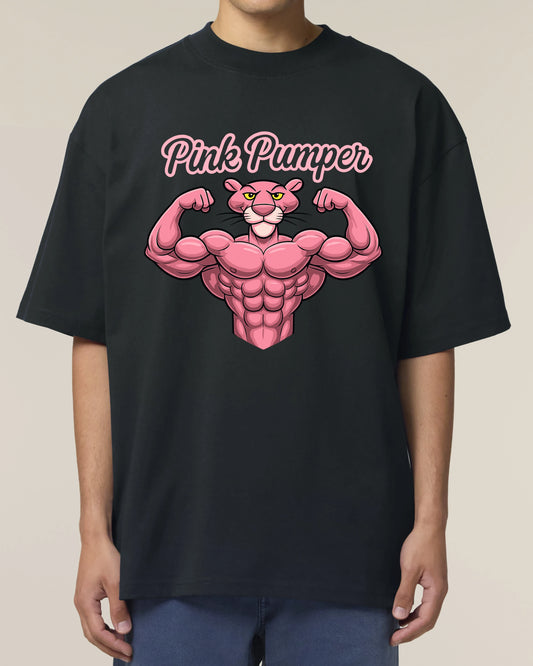 Pink Pumper Gym Shirt Schwarz OVERSIZED Pump Cover Fitness Fun Shirt Teeflix