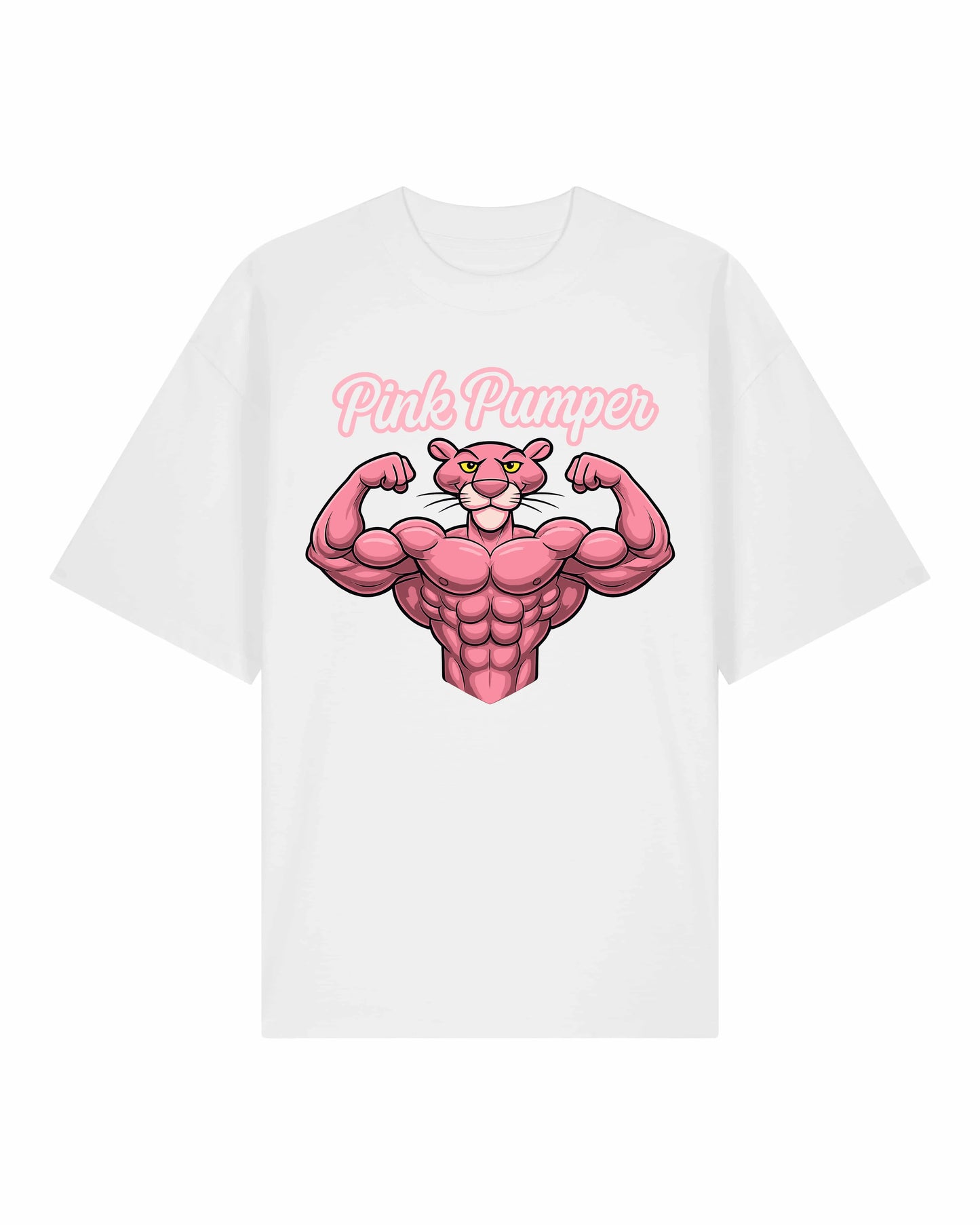 Pink Pumper Gym Shirt Weiß OVERSIZED Fun Bodybuilding Pump Cover Shirt Teeflix