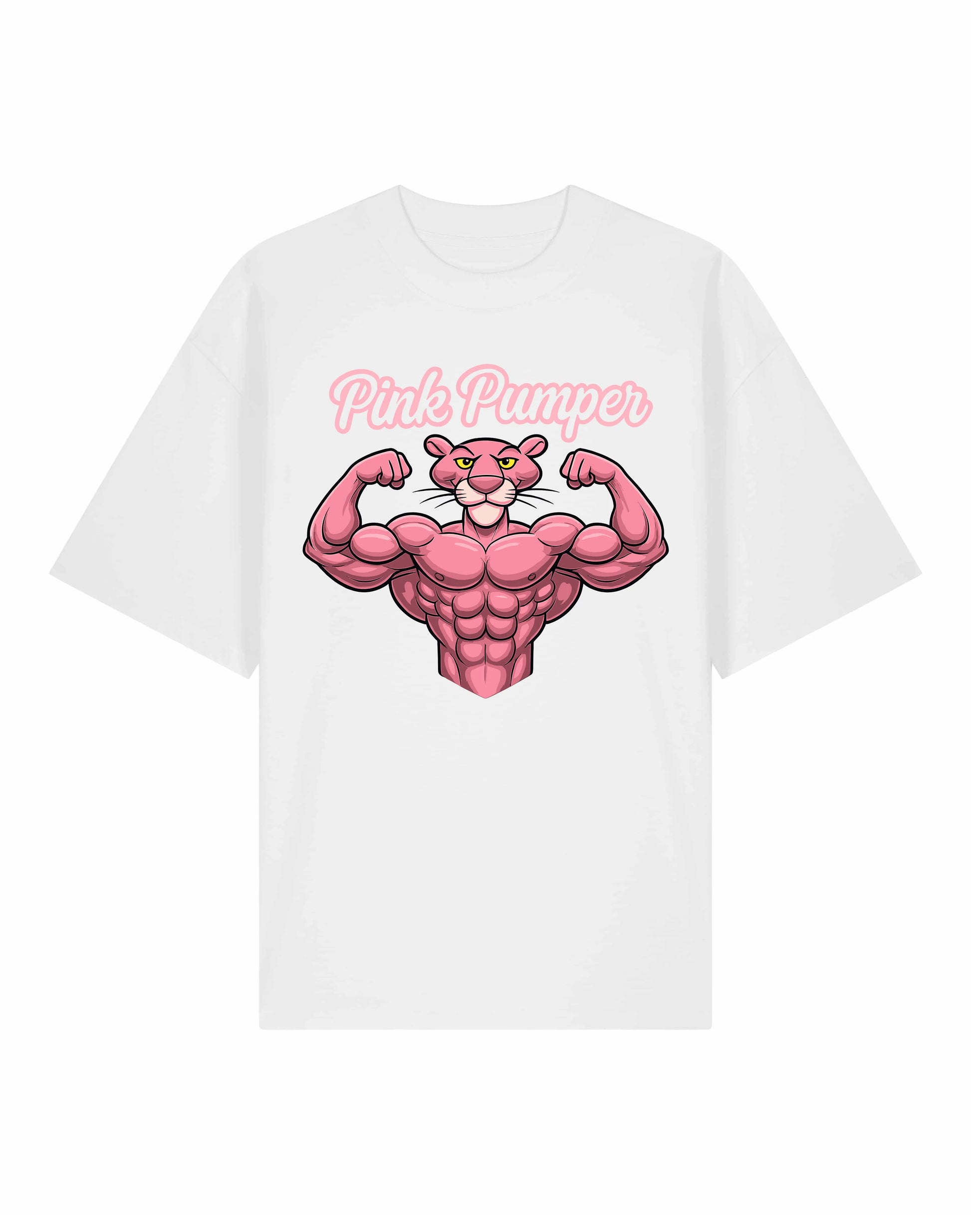 Pink Pumper Gym Shirt Weiß OVERSIZED Fun Bodybuilding Pump Cover Shirt Teeflix