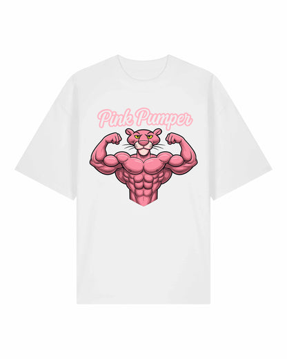 Pink Pumper Gym Shirt Weiß OVERSIZED Fun Bodybuilding Pump Cover Shirt Teeflix