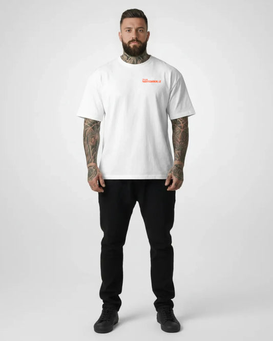 LOGO OVERSIZED TEE WHITE ORANGE
