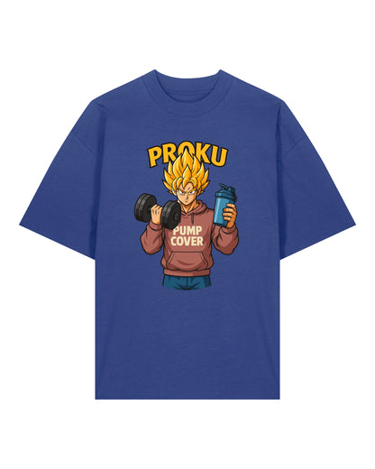 Proku Pump Cover Shirt Blau – Oversized Fitness Shirt für Männer & Frauen von Teeflix
