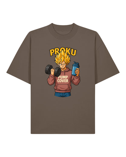 Proku Pump Cover Shirt Braun – Lustiges Oversized Gym T-Shirt Herren & Damen von Teeflix