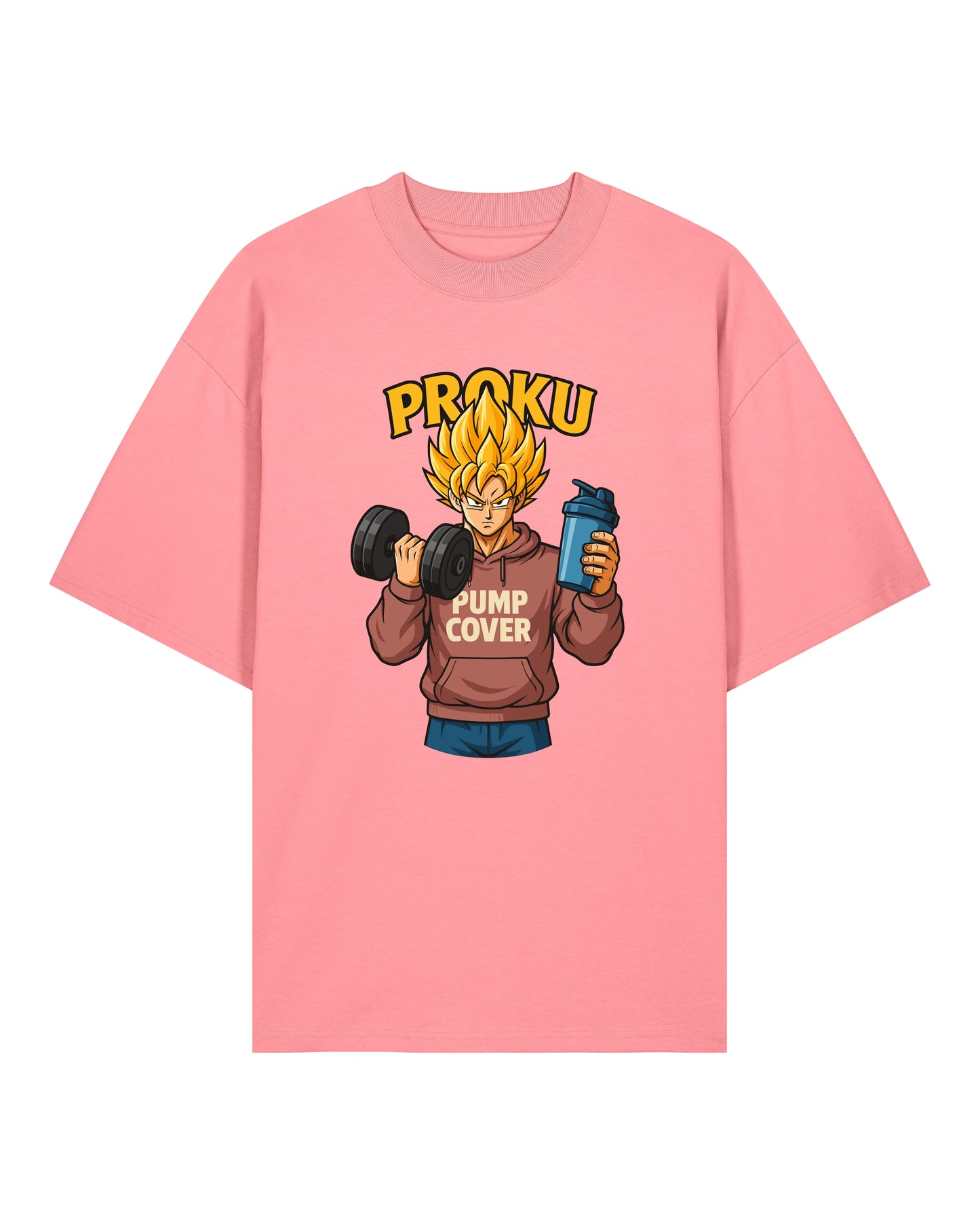Proku Pump Cover Shirt Rosa – Lustiges Oversized Fitness & Gym T-Shirt von Teeflix