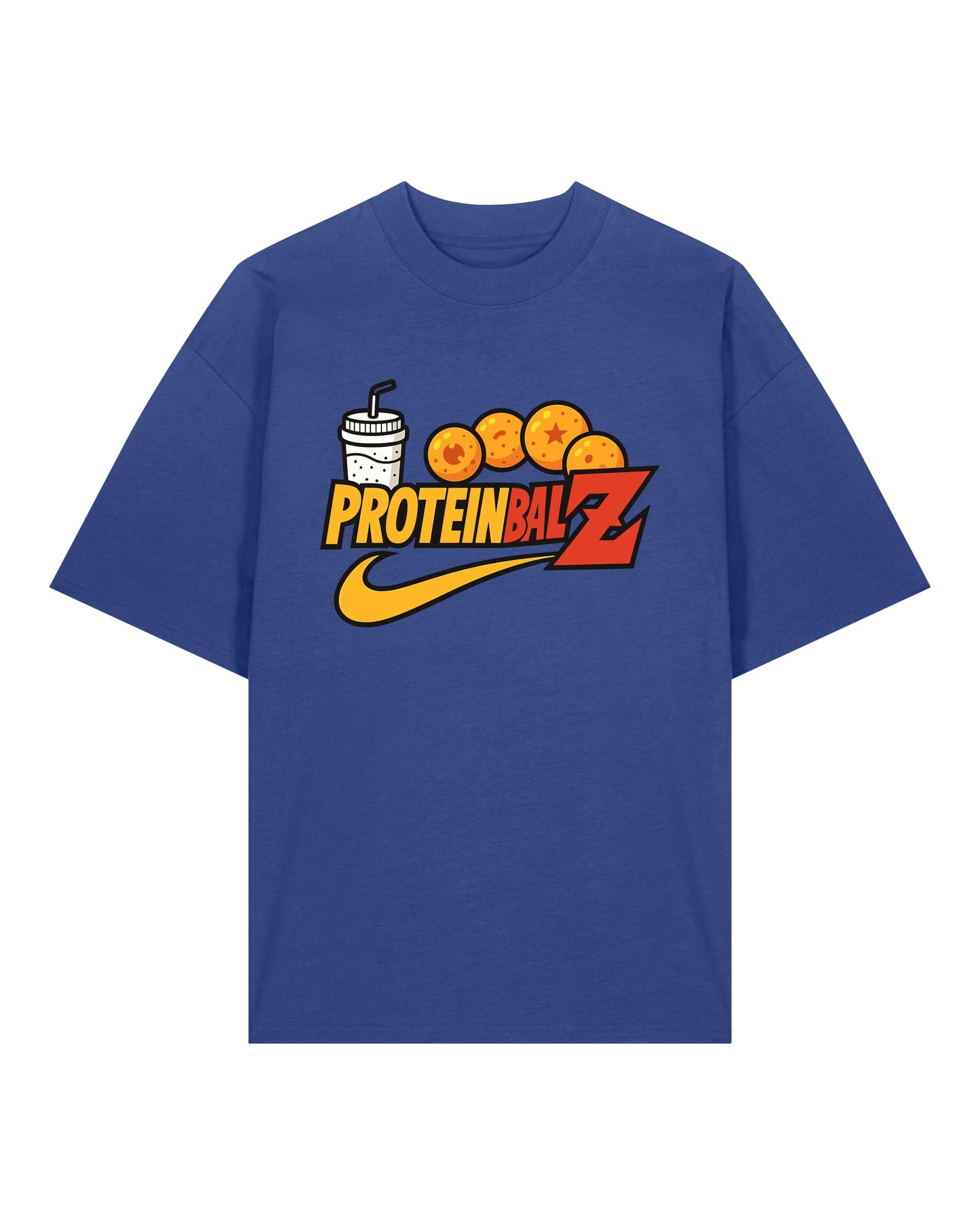 ProteinbalZ Gym Shirt Blau Oversized Pump Cover Teeflix