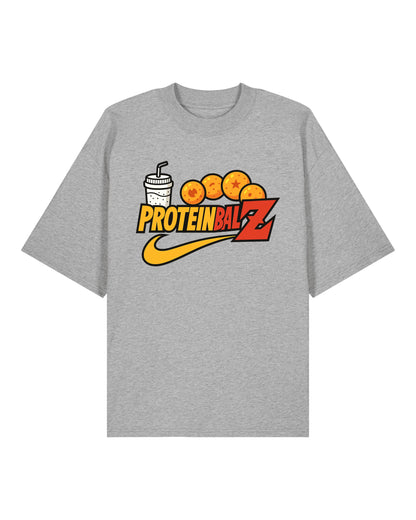 ProteinbalZ Gym Shirt Grau Oversized Pump Cover Teeflix