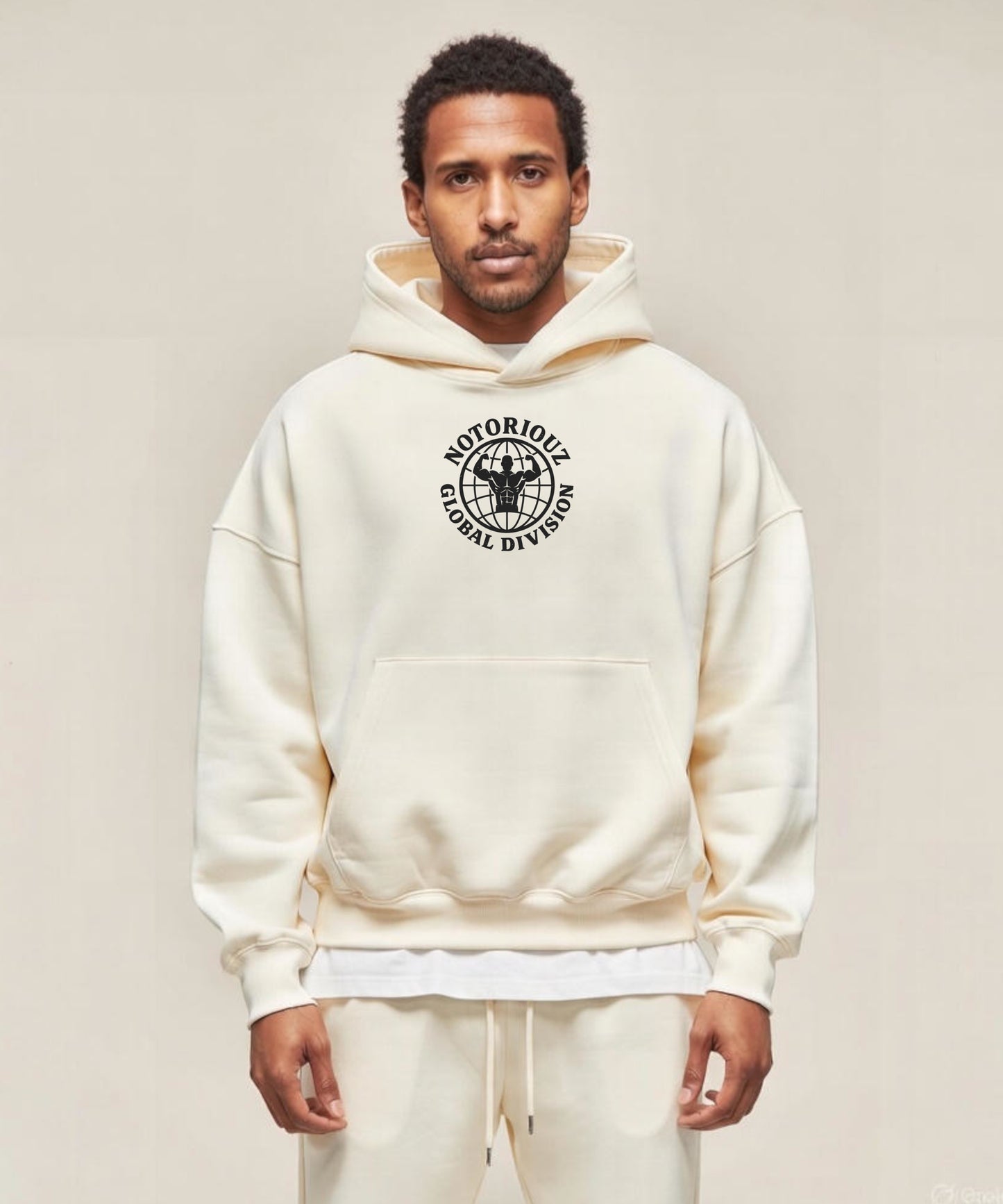 GLOBAL OVERSIZED HOODIE CREME