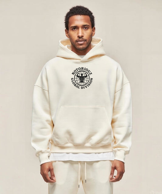 GLOBAL OVERSIZED HOODIE CREME