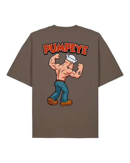Pumpeye Gym Shirt Braun Oversized Pump Cover Lustig Fitness Shirt Teeflix