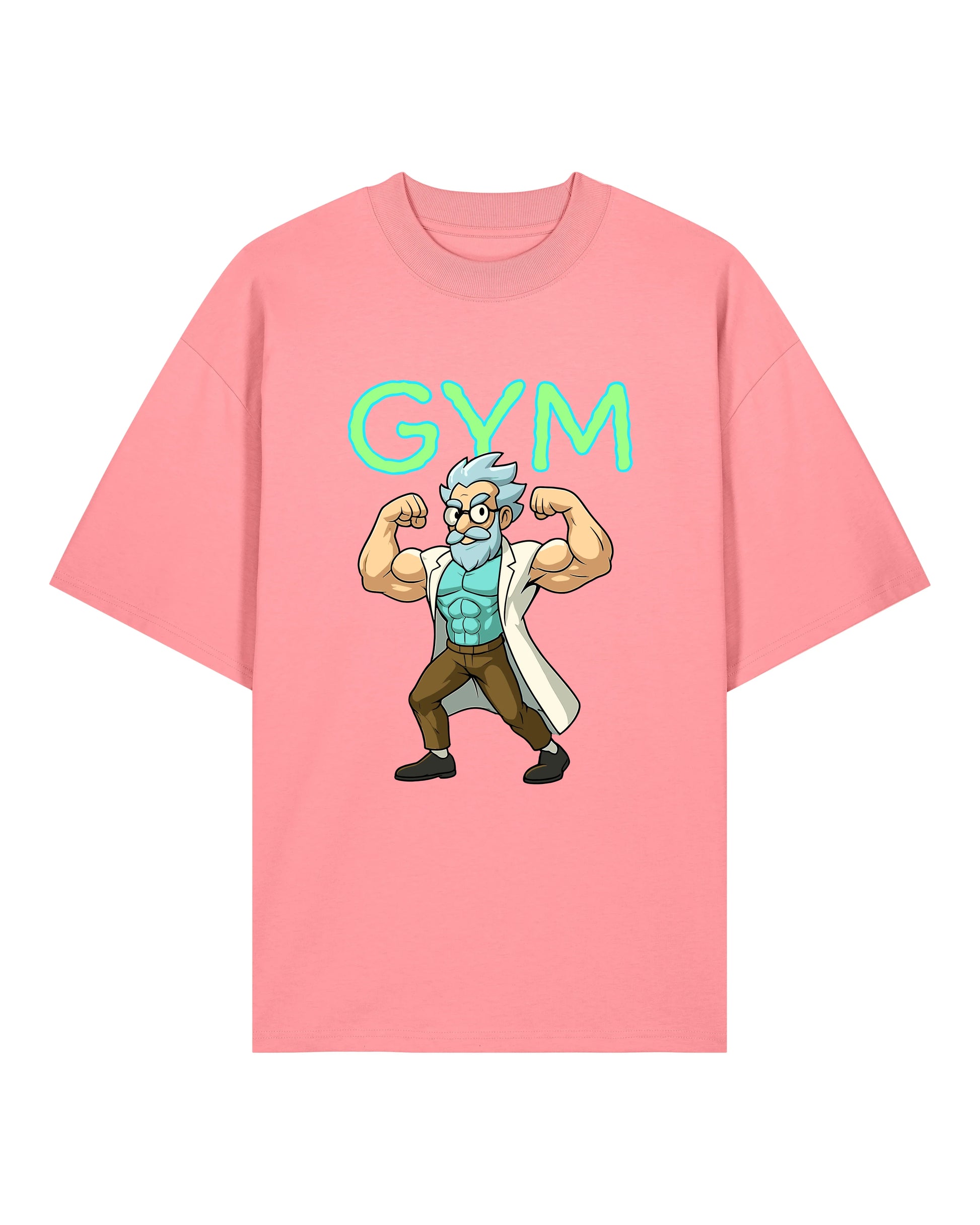 Teeflix GYM Rick Pump Cover Shirt Rosa Unisex Oversized Bio-Baumwolle