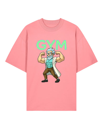 Teeflix GYM Rick Pump Cover Shirt Rosa Unisex Oversized Bio-Baumwolle