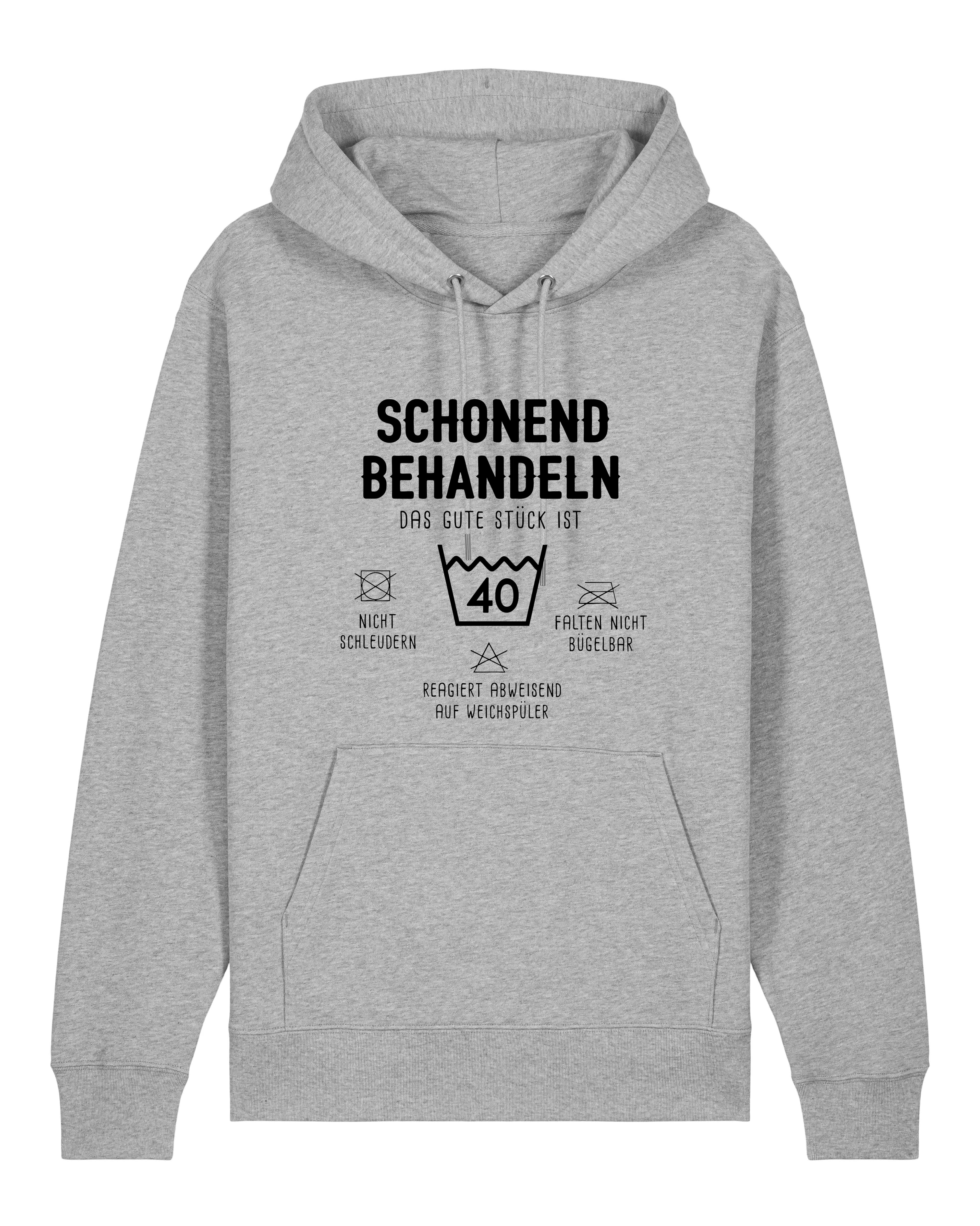 Grauer Hoodie mit Waschsymbolen und Spruch – Lustiger Geburtstagshoodie von Teeflix