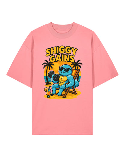 SHIGGY GAINS Oversized Pump Cover Gym Shirt Rosa – Fitness Fun Shirt für Training von Teeflix