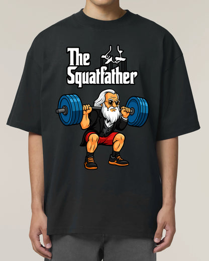 The Squatfather Shirt in Schwarz – Lustiges Gym T-Shirt für Legday – Teeflix