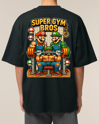 Super Gym Bros Pump Cover in Schwarz – Gaming Gym Shirt von Teeflix