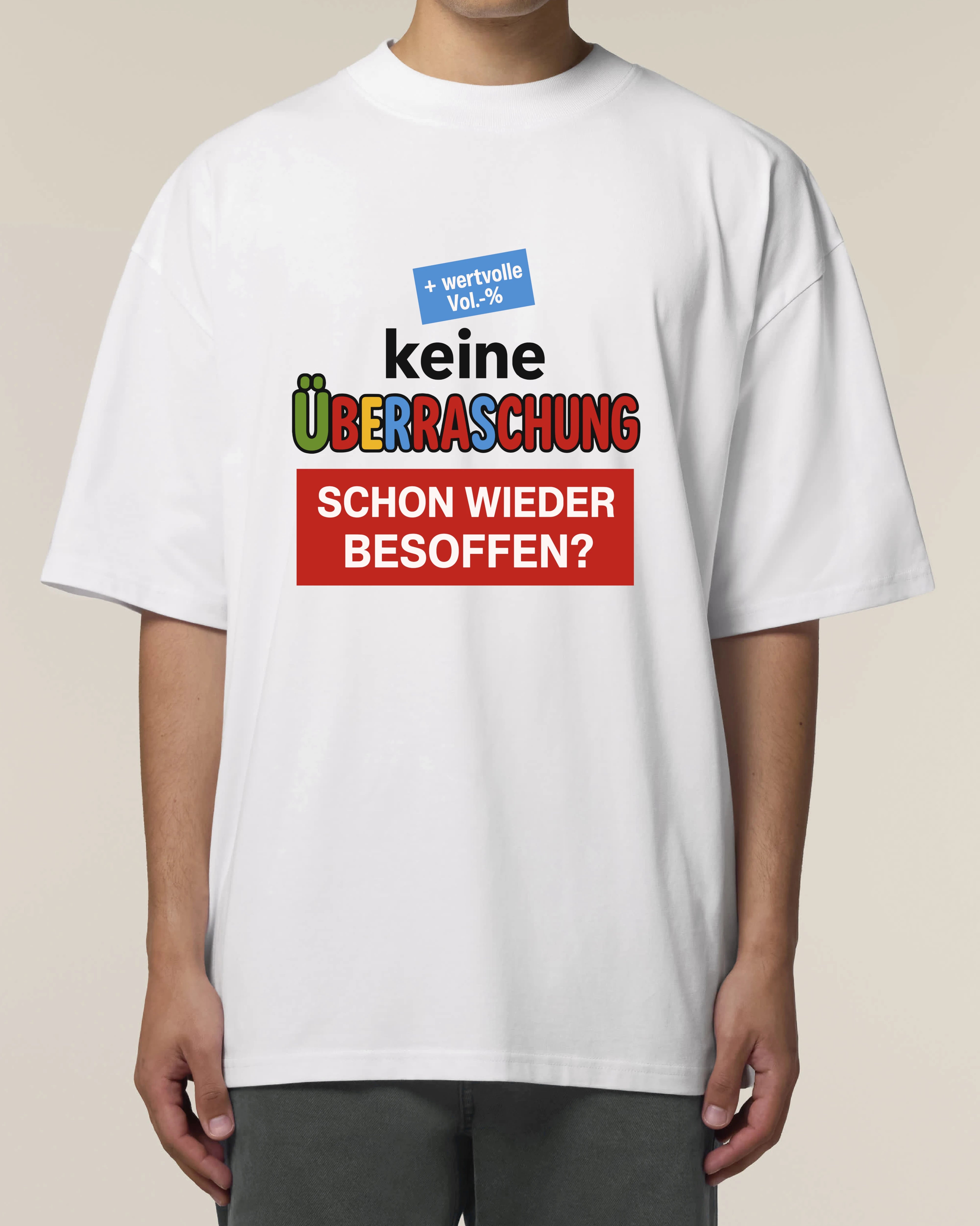 Oversized Shirt in Weiß mit witzigem Spruch, 100 % Bio-Baumwolle, Teeflix