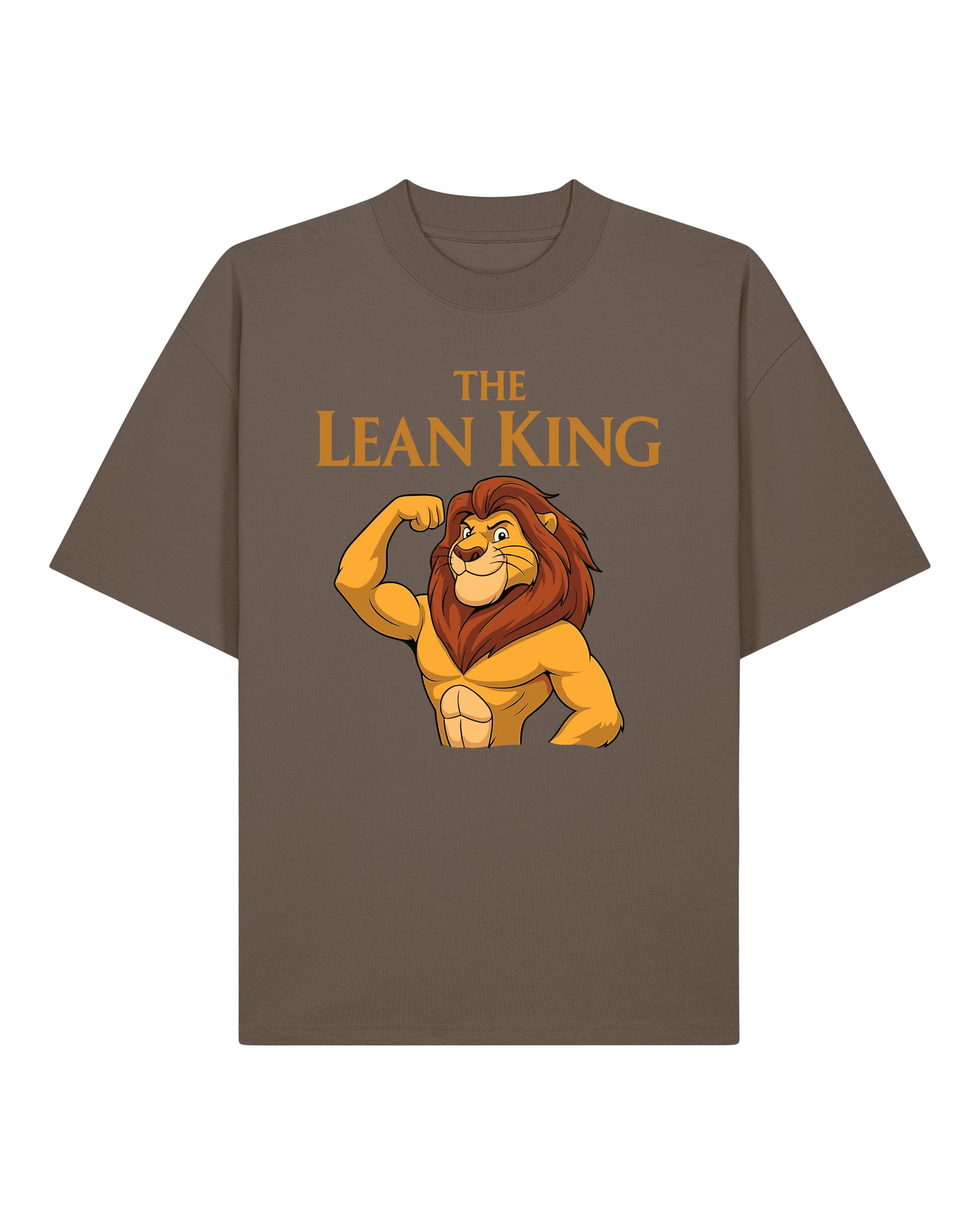 The Lean King Oversized Gym Shirt braun – Lustiges Oversized Fitness Shirt & Pump Cover für Herren & Damen von Teeflix