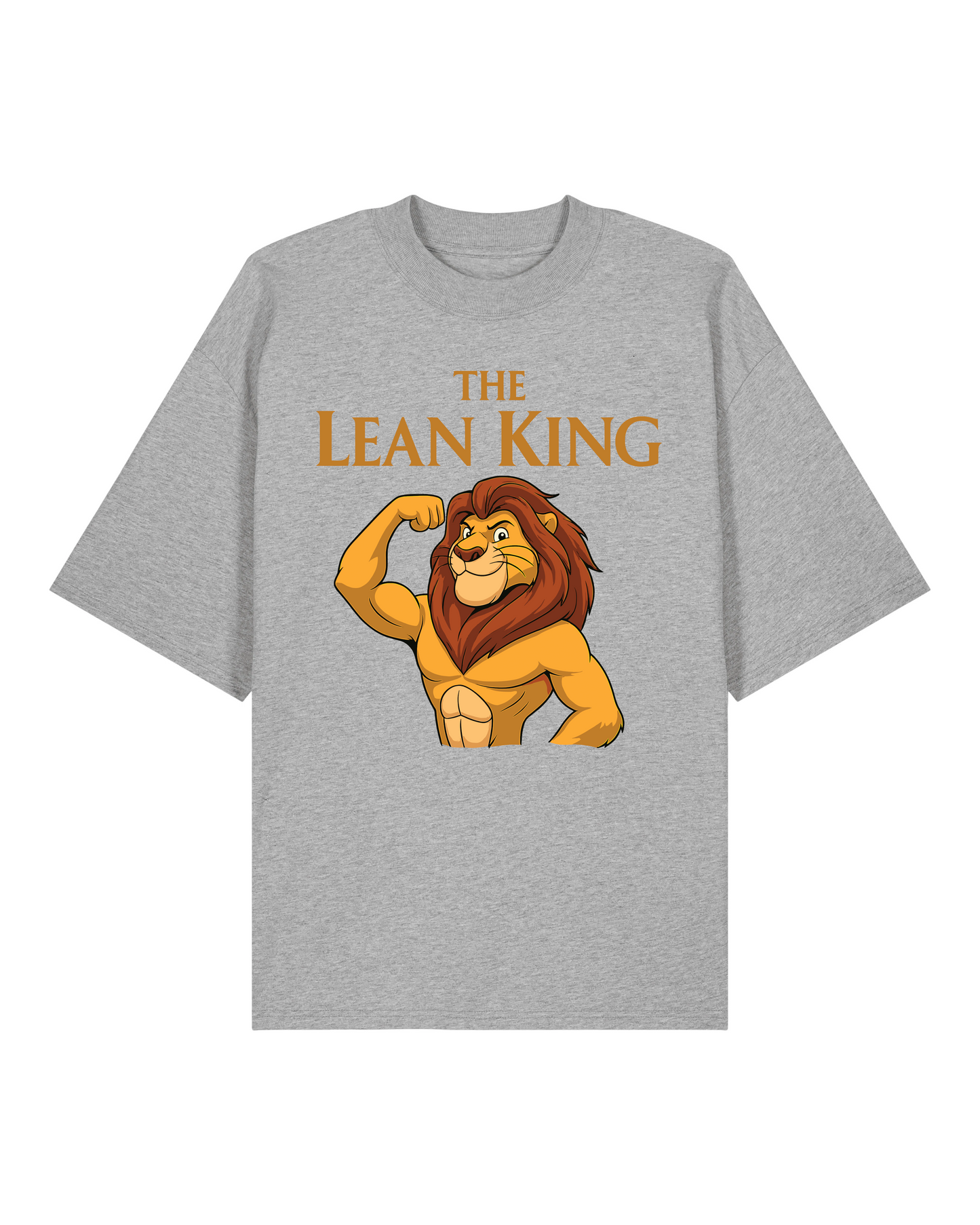 The Lean King Oversized Gym Shirt grau – Pump Cover Fitness Shirt aus 100% Bio-Baumwolle von Teeflix