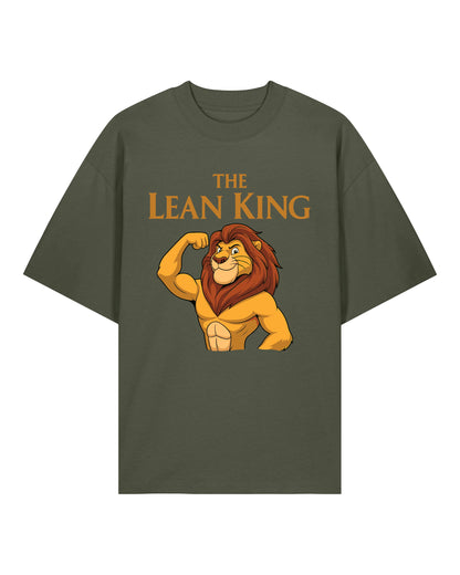 The Lean King Oversized Gym Shirt grün – Fitness Pump Cover Shirt aus Bio-Baumwolle, Oversized Gym Shirt von Teeflix