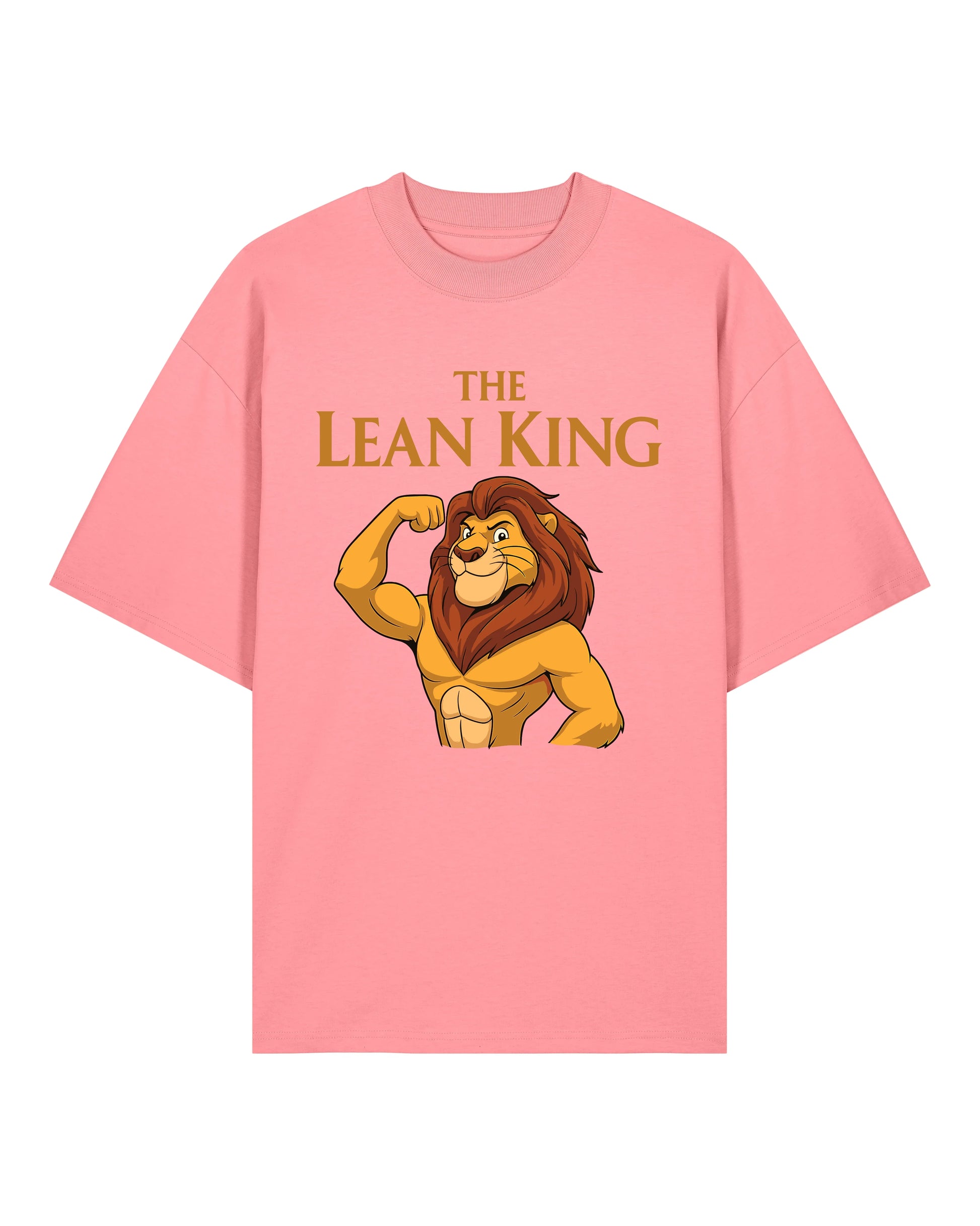 The Lean King Oversized Gym Shirt rosa – Lustiges Oversized Fitness Pump Cover Shirt aus Bio-Baumwolle von Teeflix