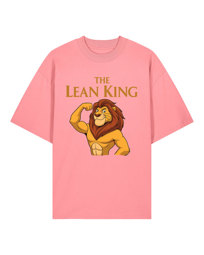 The Lean King Oversized Gym Shirt rosa – Lustiges Oversized Fitness Pump Cover Shirt aus Bio-Baumwolle von Teeflix