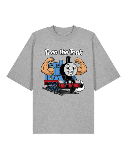 Oversized Tren the Tank Pump Cover Shirt in Grau – T‑Shirt mit Spruch – Teeflix