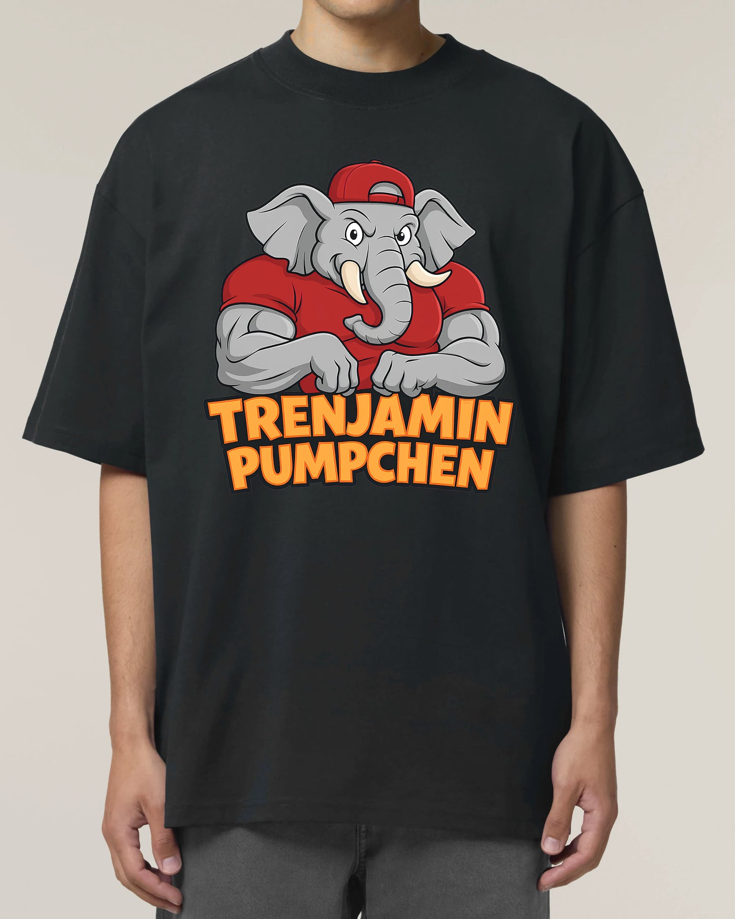 Oversized Trenjamin Pumpchen Shirt in Schwarz – Gym Funshirt – Teeflix