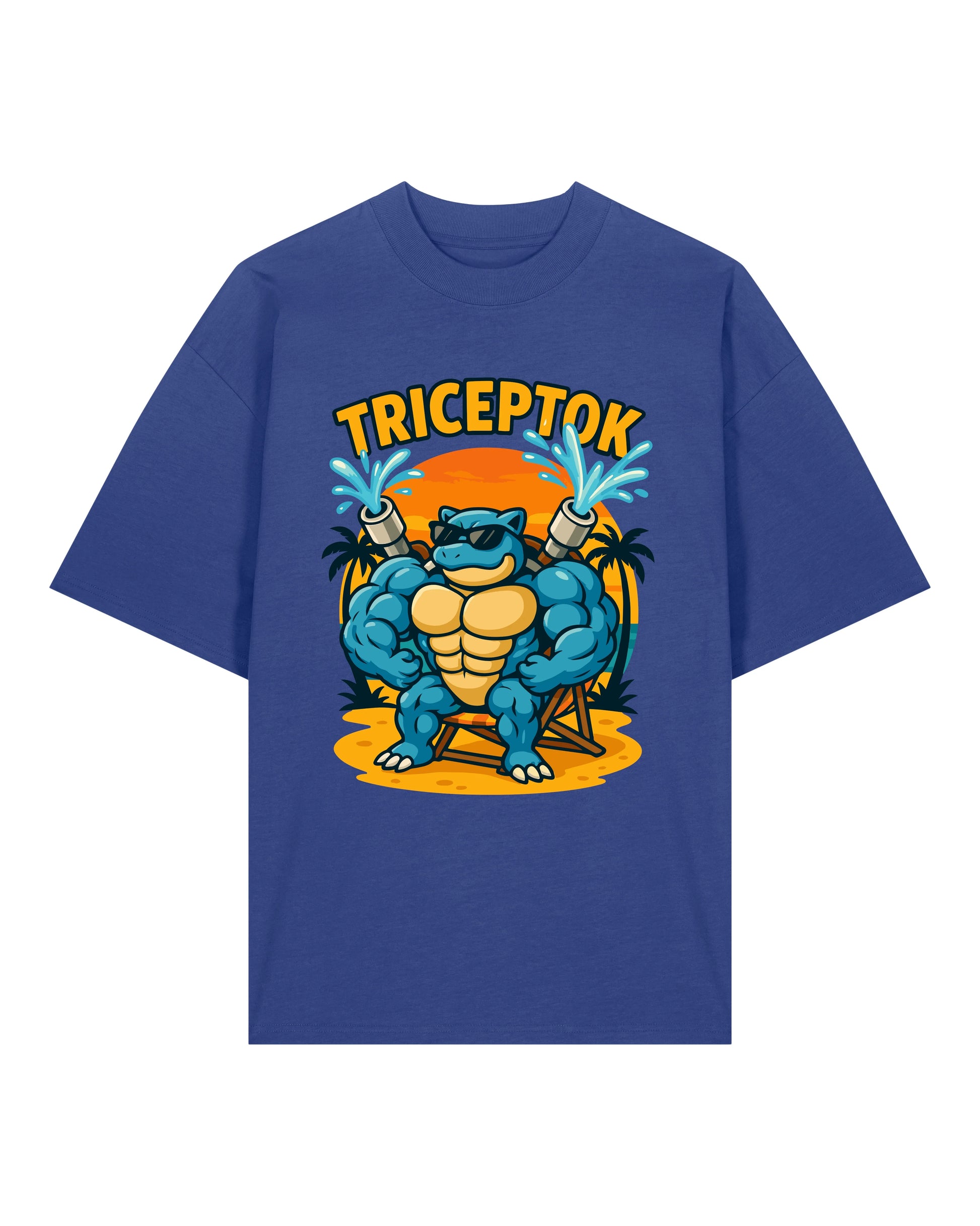 TRICEPTOK Oversized Pump Cover Gym Shirt Blau – Oversized Workout Shirt von Teeflix