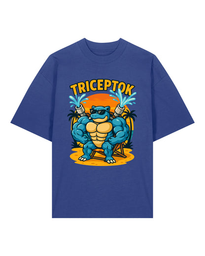 TRICEPTOK Oversized Pump Cover Gym Shirt Blau – Oversized Workout Shirt von Teeflix