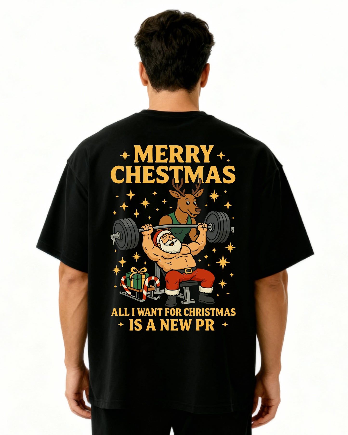 Merry Christmas New PR Pumpcover Oversized T-Shirt | GhostGym