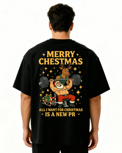 Merry Christmas New PR Pumpcover Oversized T-Shirt | GhostGym