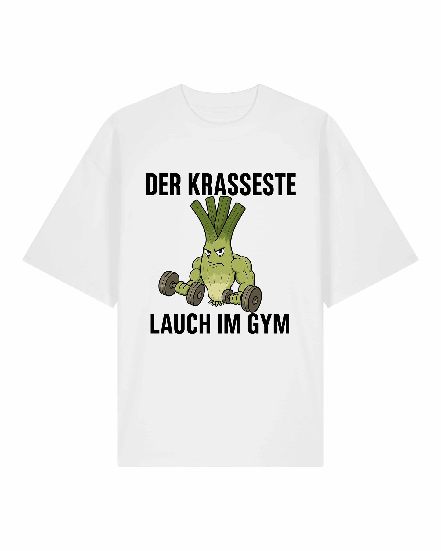Lustiges Fitness Shirt – Der krasseste Lauch im Gym T-Shirt in Weiß