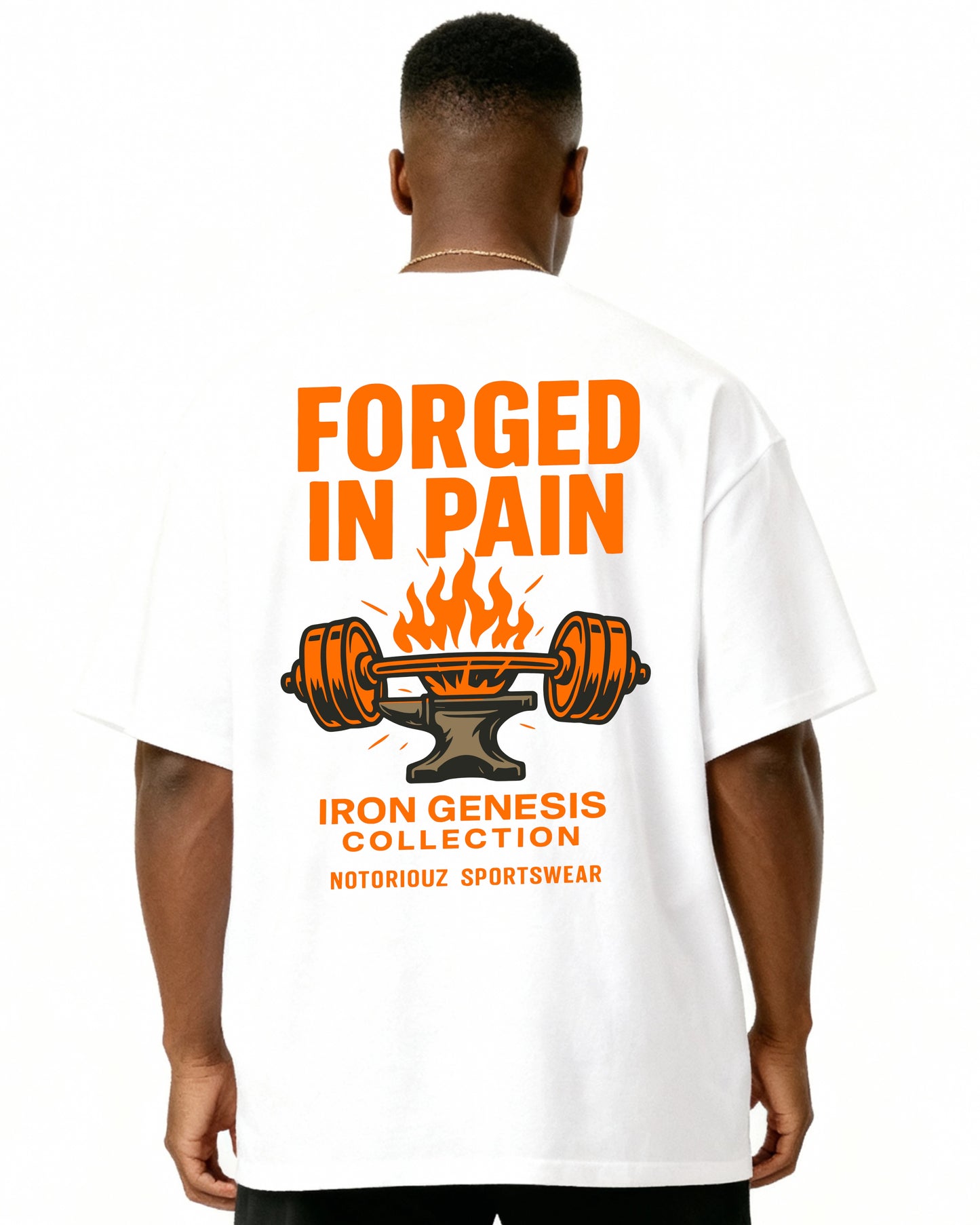 FORGED IN PAIN Oversized T-Shirt – IRON GENESIS | Notoriouz Sportswear