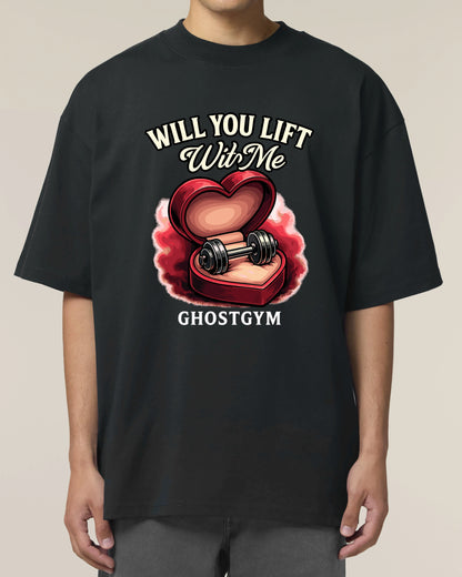 Teeflix Will You Lift With Me Gym Shirt Schwarz Oversized Pump Cover Bio-Baumwolle Fitness Shirt