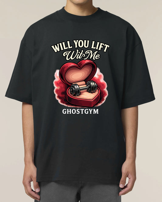 Teeflix Will You Lift With Me Gym Shirt Schwarz Oversized Pump Cover Bio-Baumwolle Fitness Shirt